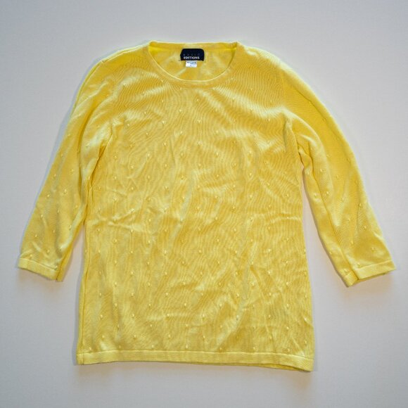 Basic Editions Yellow Lightweight Sweater - Picture 1 of 8
